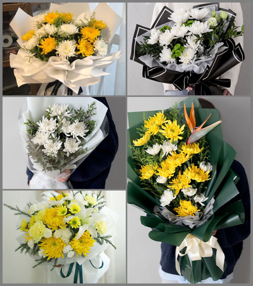 山东莱芜莱城区牛泉镇鹁鸽楼村白事花束代送